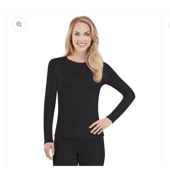 CUDDL DUDS Black Climate Smart Long Sleeve Top Size Small - Picture 1 of 4